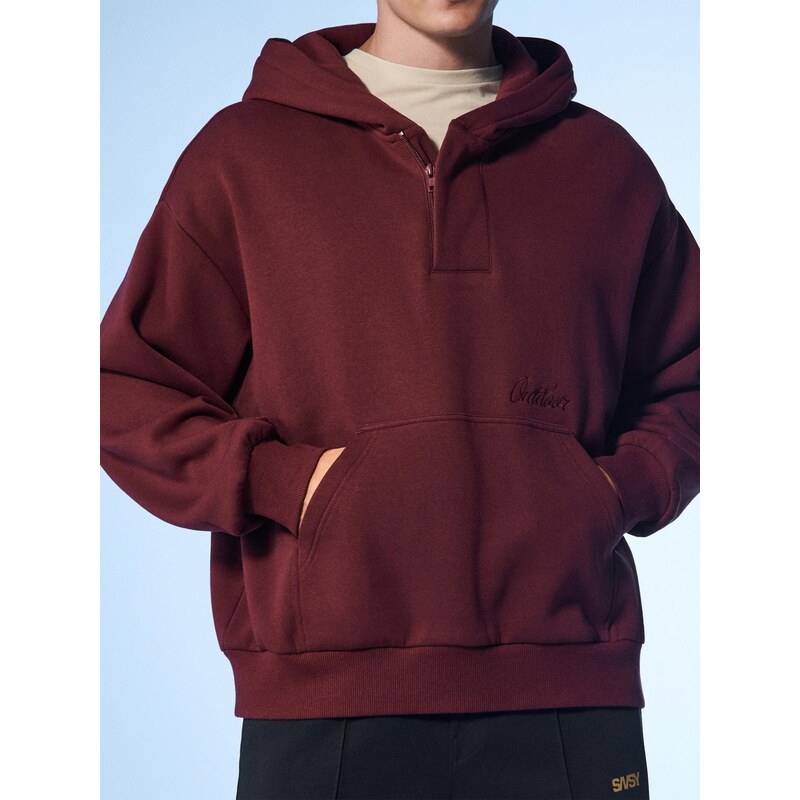 Sinsay - Základní hoodie - kaštanová