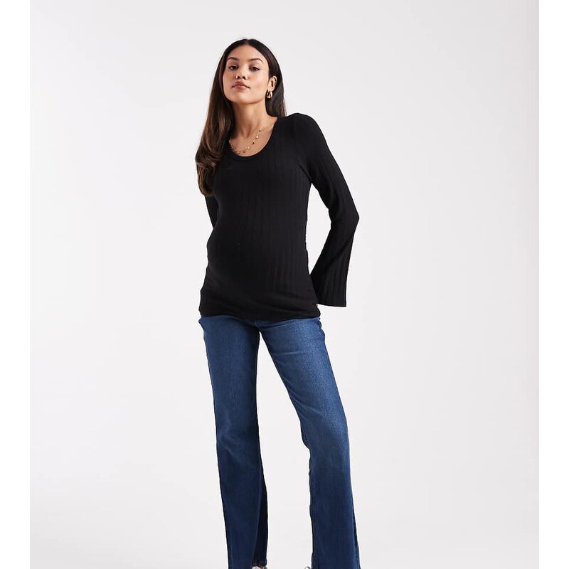 Mama.licious Mamalicious Maternity flared jeans with soft over