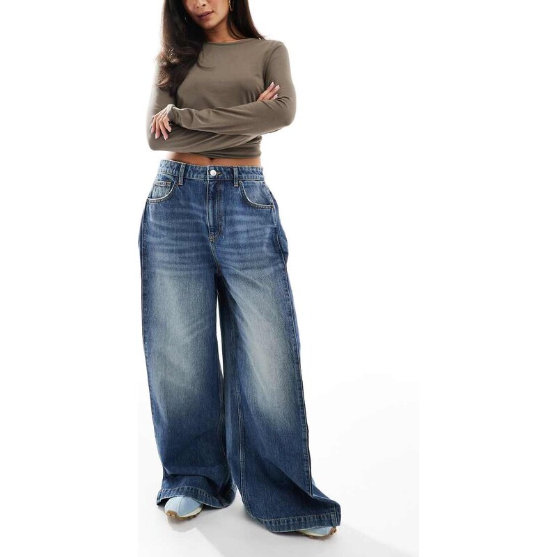 Cotton On curvy low rise straight jean in notion blue