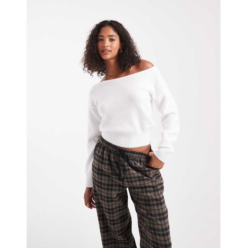 Cotton On luxe off shoulder knit in white