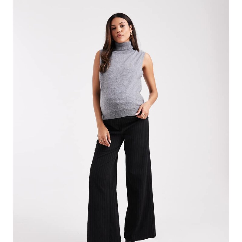 Mama.licious Mamalicious Maternity smart wide leg trousers in black 109364980