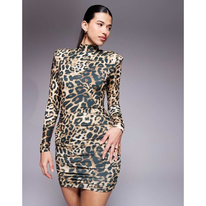 Ruched & Ready Eyes On You removable shoulder pad detail high neck 109457723