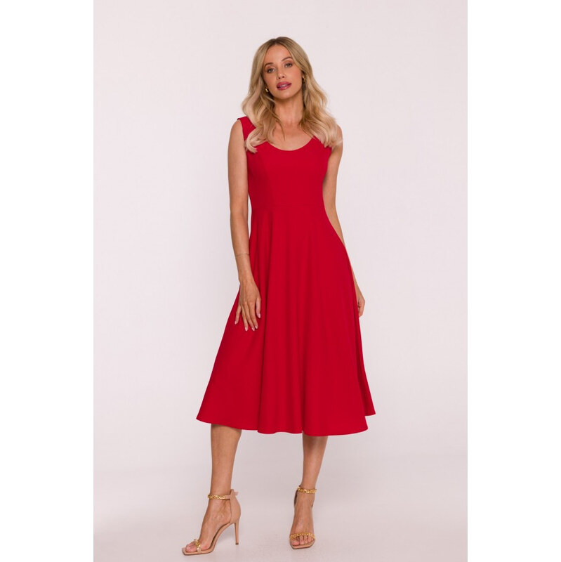 STYLOVE S424 Šaty Fit & flare - červené