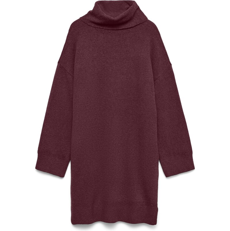 VERO MODA Úpletové šaty VMAQUARIUS vínově červená