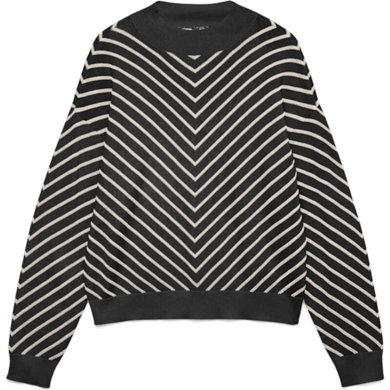 VERO MODA Svetr VMCAPRICORN černá / bílá