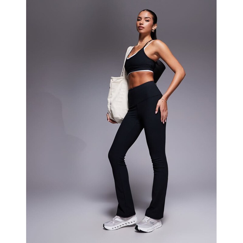 4505 micro rib slim kick high waist yoga legging in black 112808755