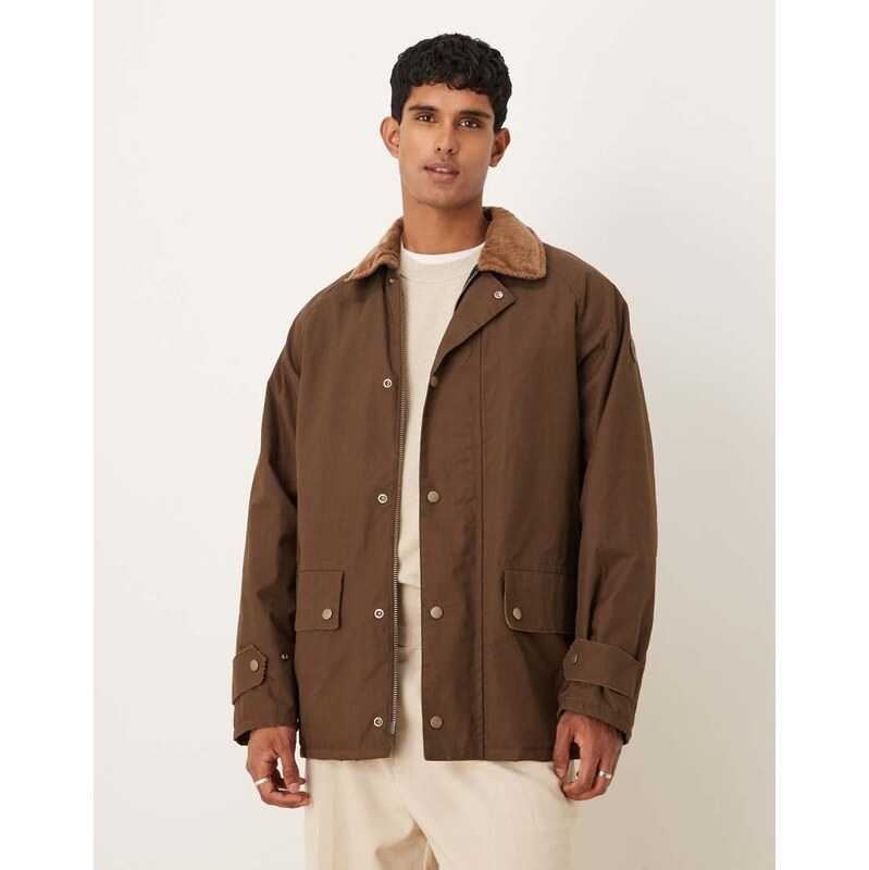 GANT waxed barn jacket in dark brown