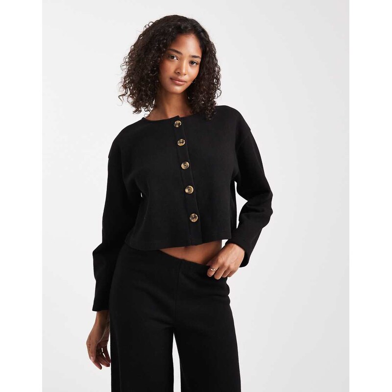 Miss Selfridge super soft cardigan co-ord in black
