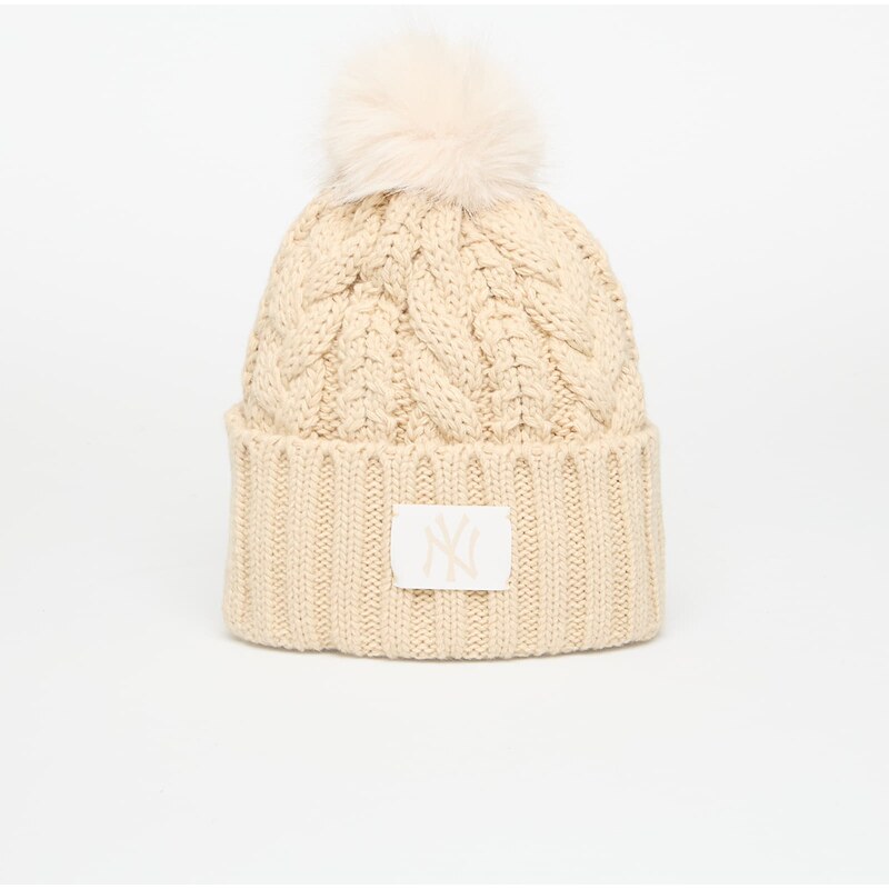 Čepice New Era New York Yankees MLB Light Beige Cable Knit