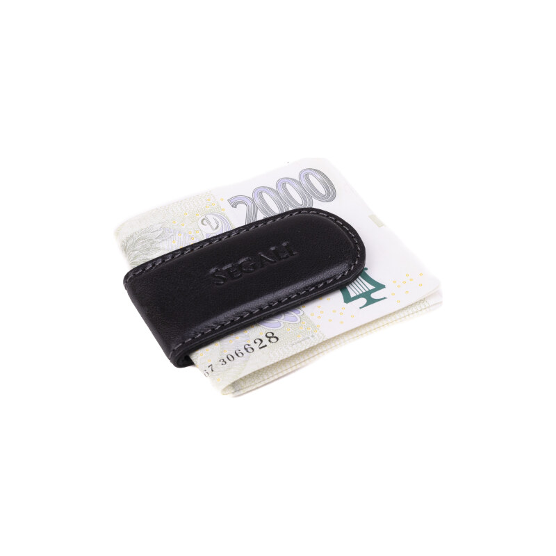 Spona na bankovky kožená magnetická SEGALI 1038 černá 109376370