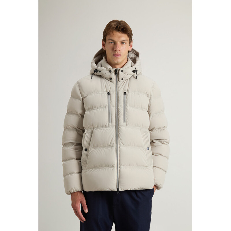 Pánská prošívaná bunda Woolrich Matt Stretch Puffer v černé barvě
