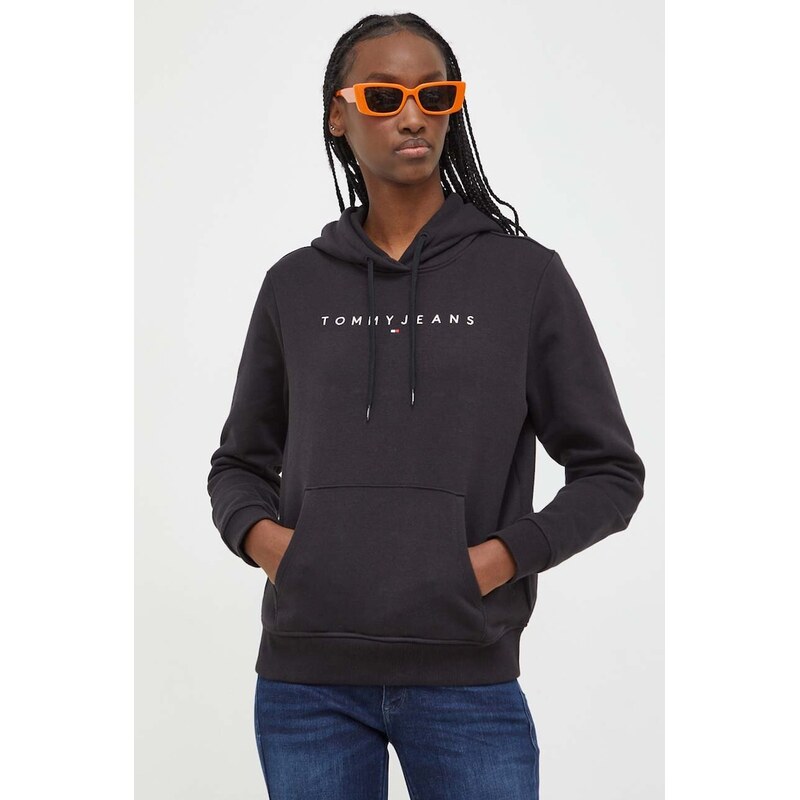Tommy Jeans mikina s kapucí dámská bavlněná s elastanem