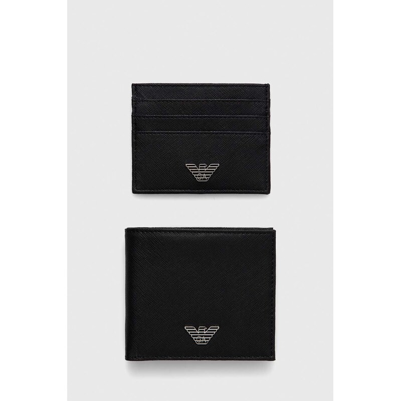 Emporio Armani Kožená peněženka a držák na karty Emporio Armani