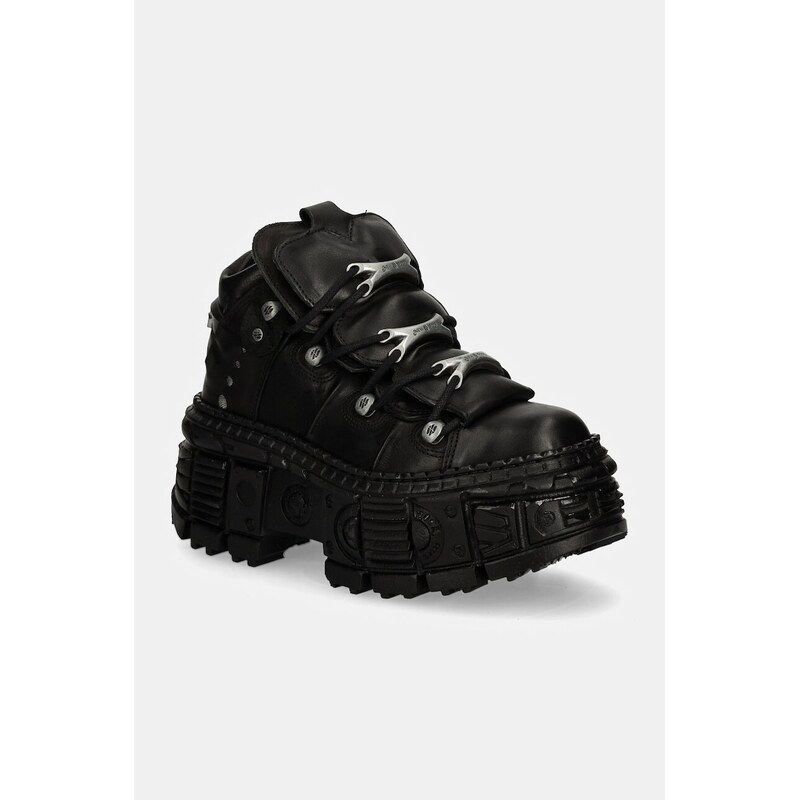 Kožené tenisky New Rock CRUST NEGRO + TANK CASCO NEGRO 96248381