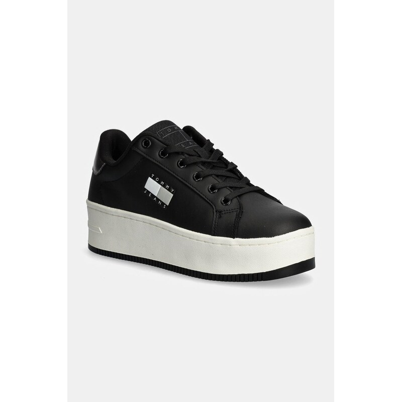 Kožené sneakers boty Tommy Jeans TJW FLATFORM SNEAKER METALLIC