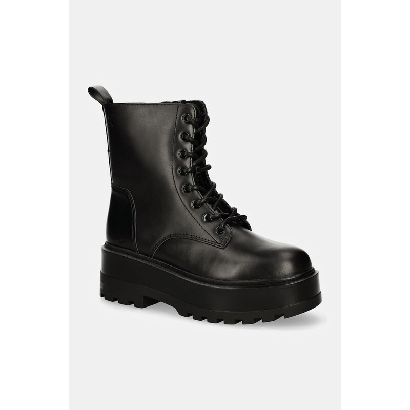 Farmářky Calvin Klein Jeans FLATFORM HIGH LACE UP MG DL 96274982