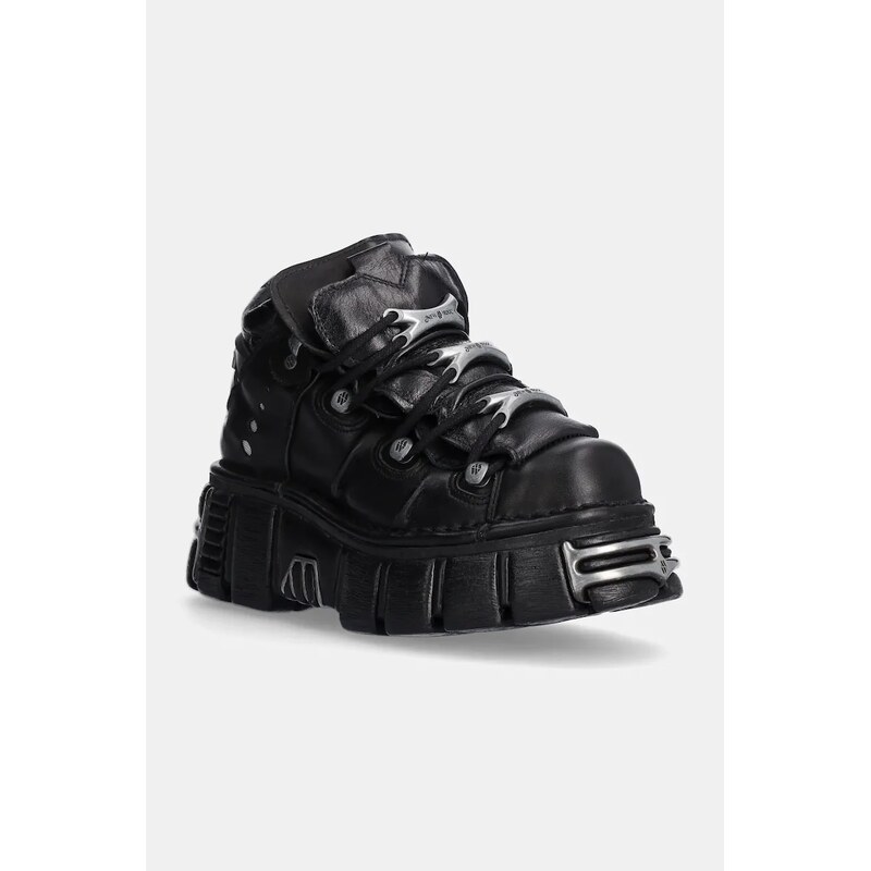 New Rock Kožené tenisky New Rock Itali Negro + Nomada Negro +