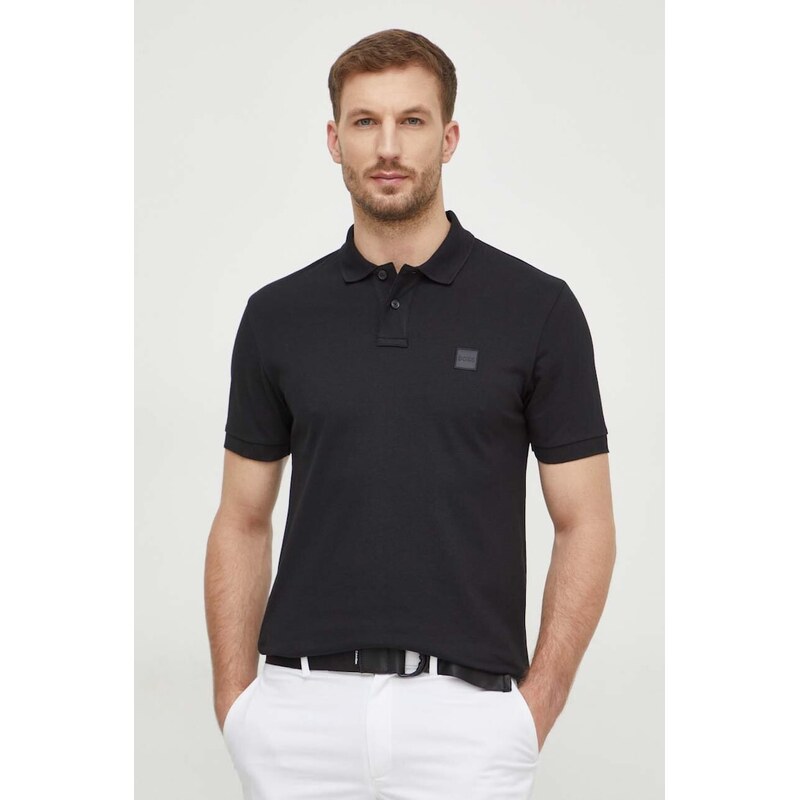 BOSS Orange polo pánské bavlněné s elastanem Passenger