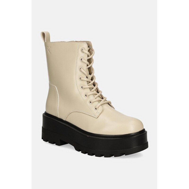 Farmářky Calvin Klein Jeans FLATFORM HIGH LACE UP MG DL 97591363