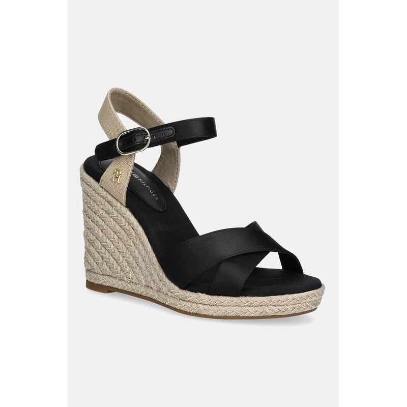 Sandály Tommy Hilfiger SATIN HIGH WEDGE ESPADRILLE 105253170