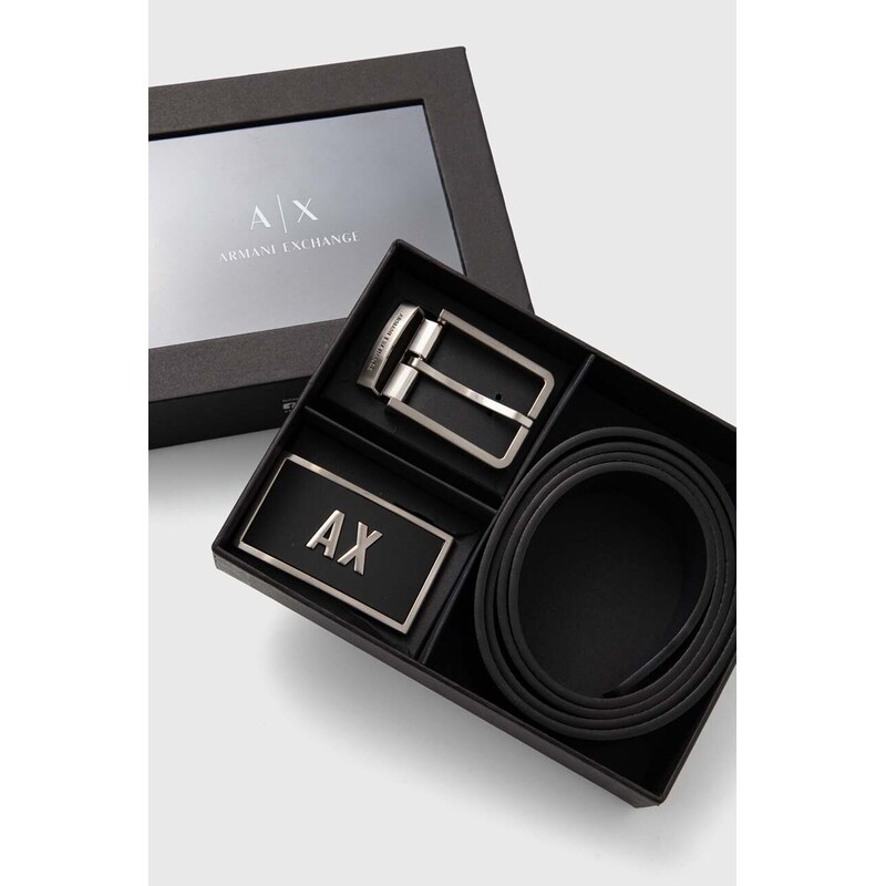 Armani Exchange Oboustranný kožený pásek Armani Exchange