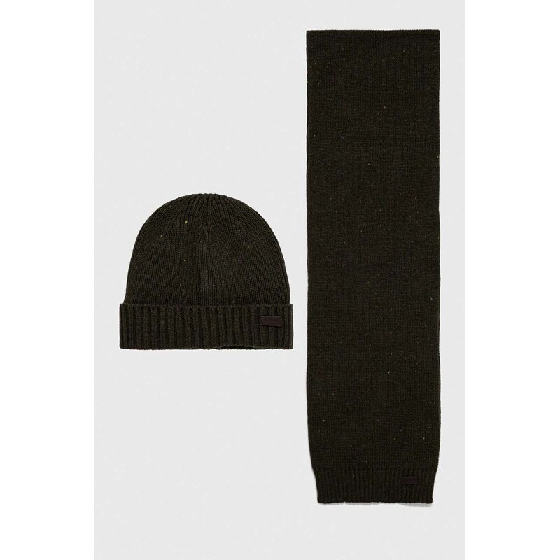 Barbour Čepice a šála Barbour Carlton Fleck Beanie & Scarf Gift