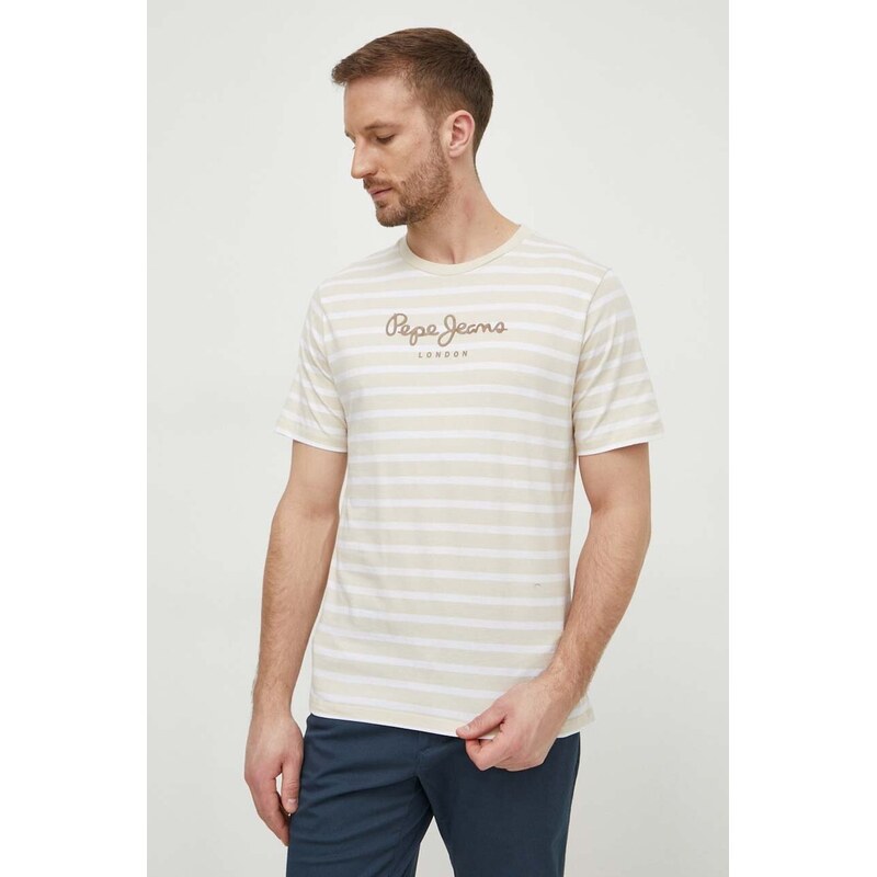 Pepe Jeans Bavlněné tričko STRIPED EGGO