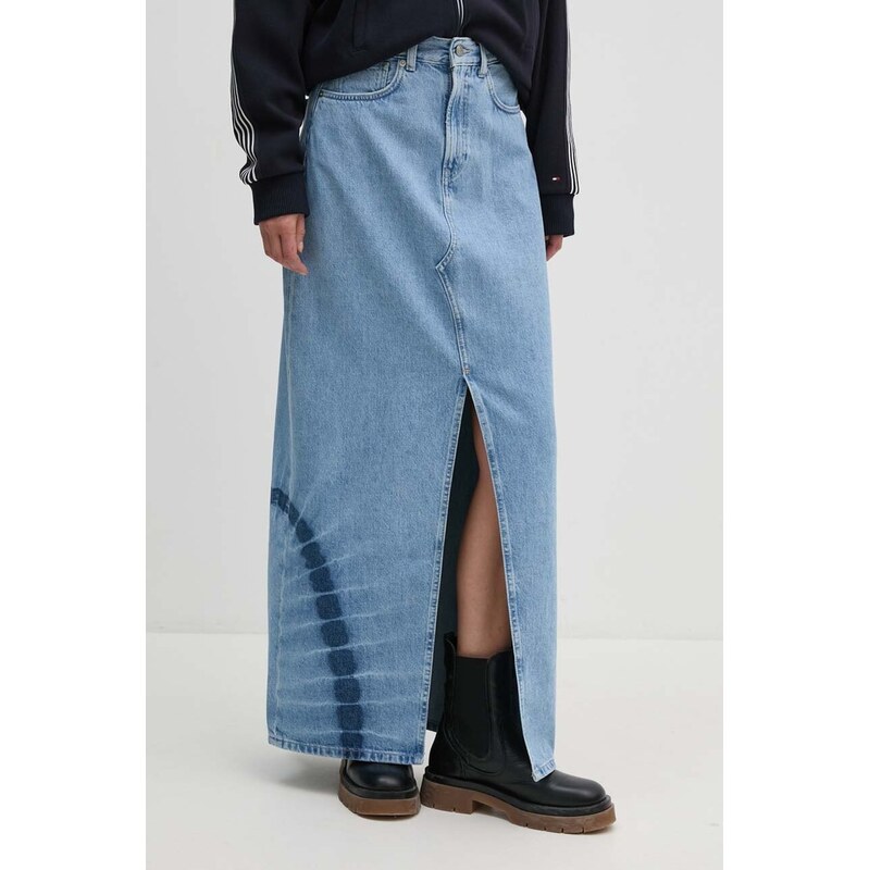 Pepe Jeans Džínová sukně Pepe Jeans MAXI SKIRT HW TIE DYE