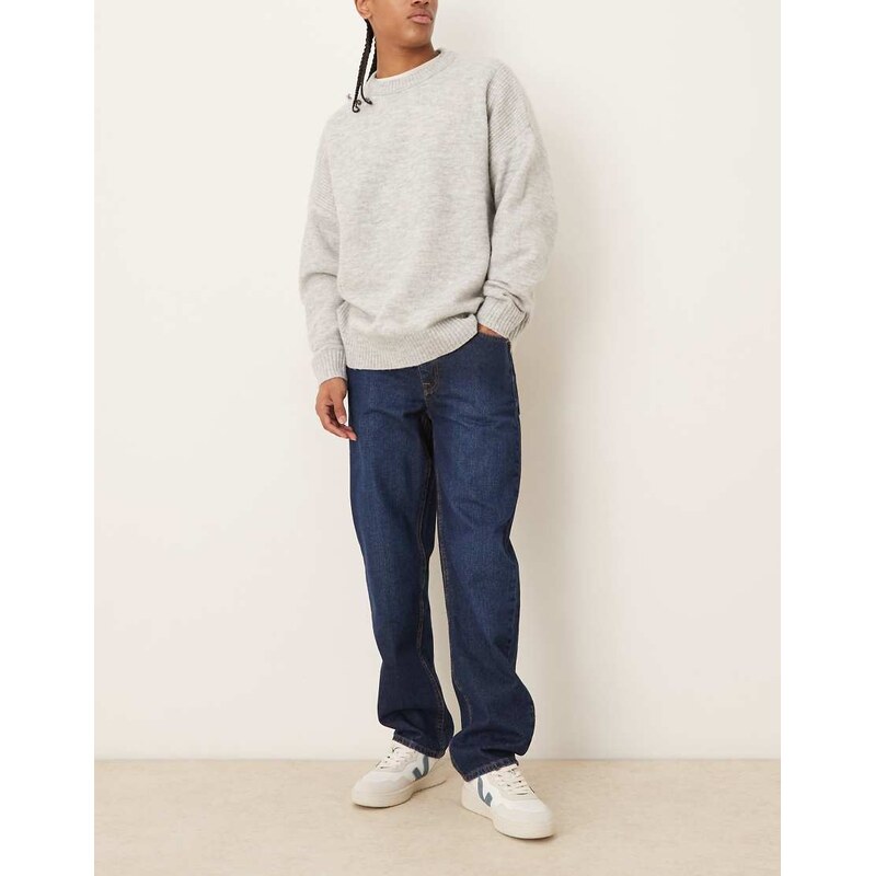 ASOS DESIGN straight jeans in dark wash blue