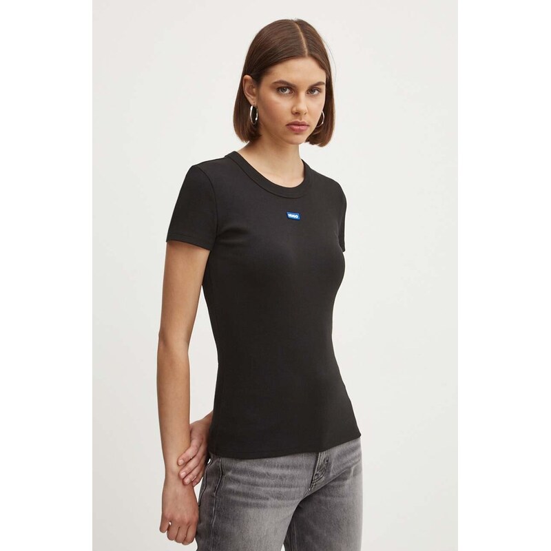 HUGO Blue tričko dámské bavlněné s elastanem Easy Tee_B 113054830