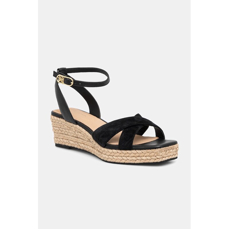 Kožené sandály Tommy Hilfiger LEATHER & SUEDE MID WEDGE ESPAD 105168812