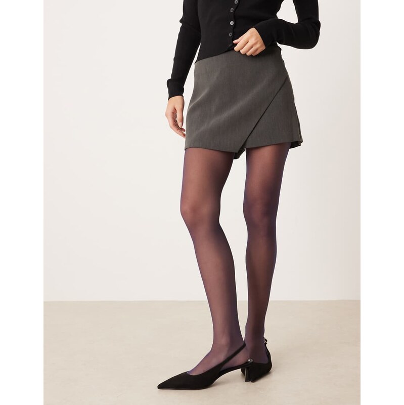 ASOS DESIGN 15 denier tights in navy 109378628