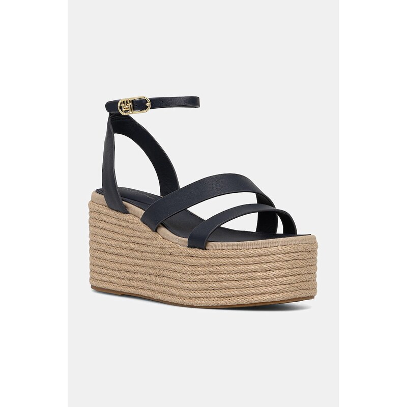 Kožené sandály Tommy Hilfiger ANKLE STRAP LEATHER PLATFORM 105590714