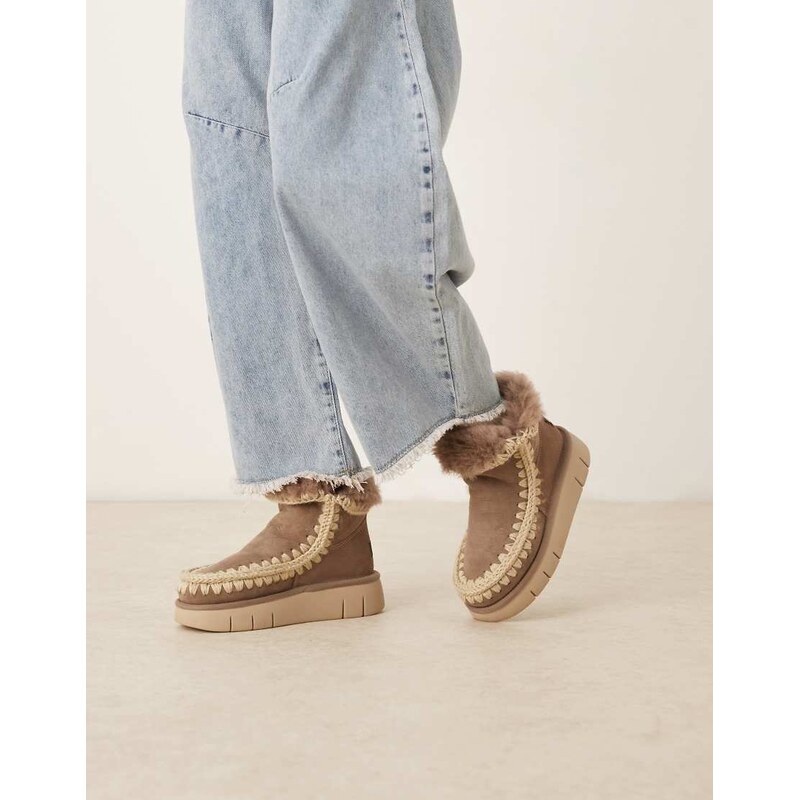 Mou bounce 18 suede boots in elephant grey