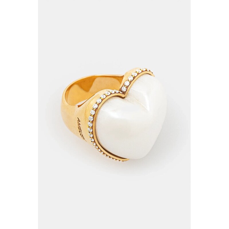 Stříbrný prsten AMBUSH Large Pearl Heart Ring 105229902