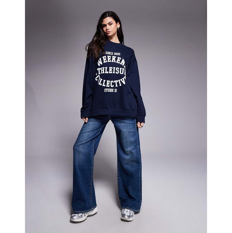 ASOS Weekend Collective Weekend Collective oversized sweat with 109378697