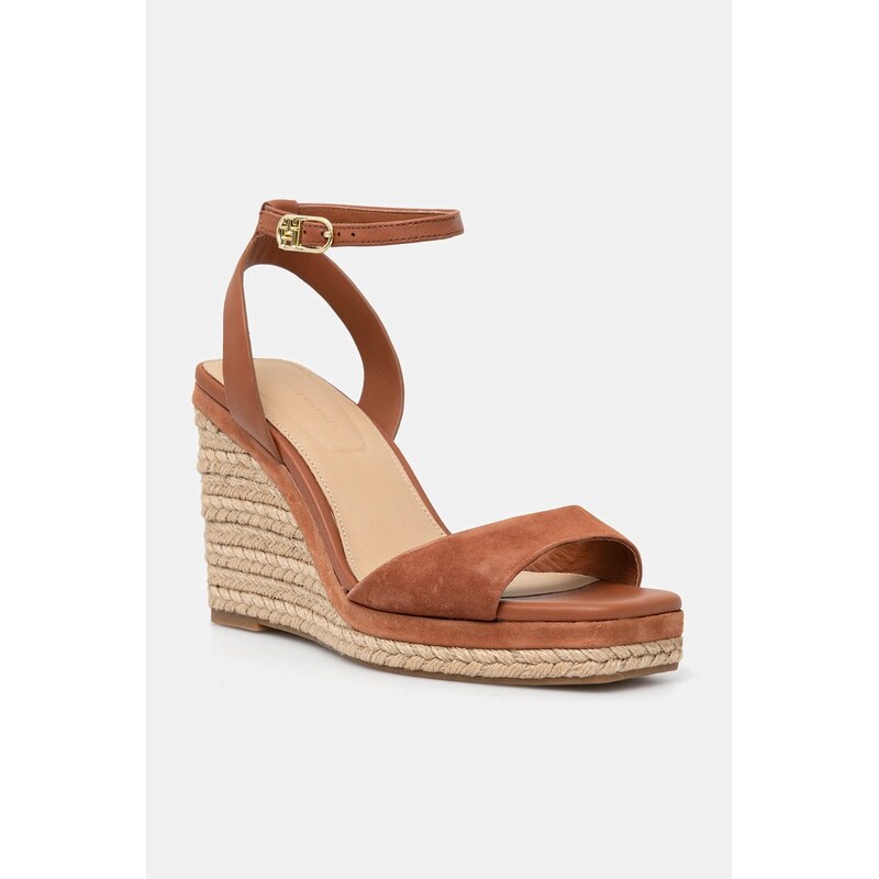 Kožené sandály Tommy Hilfiger LEATHER & SUEDE HIGH WEDGE ESPAD 105962787