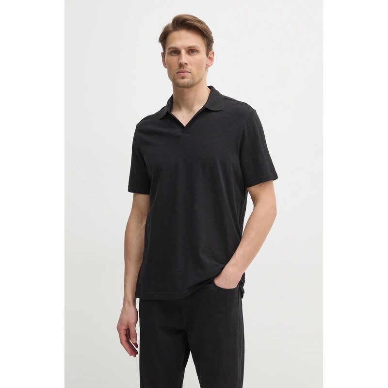 Calvin Klein Polo tričko s lněnou směsí Calvin Klein
