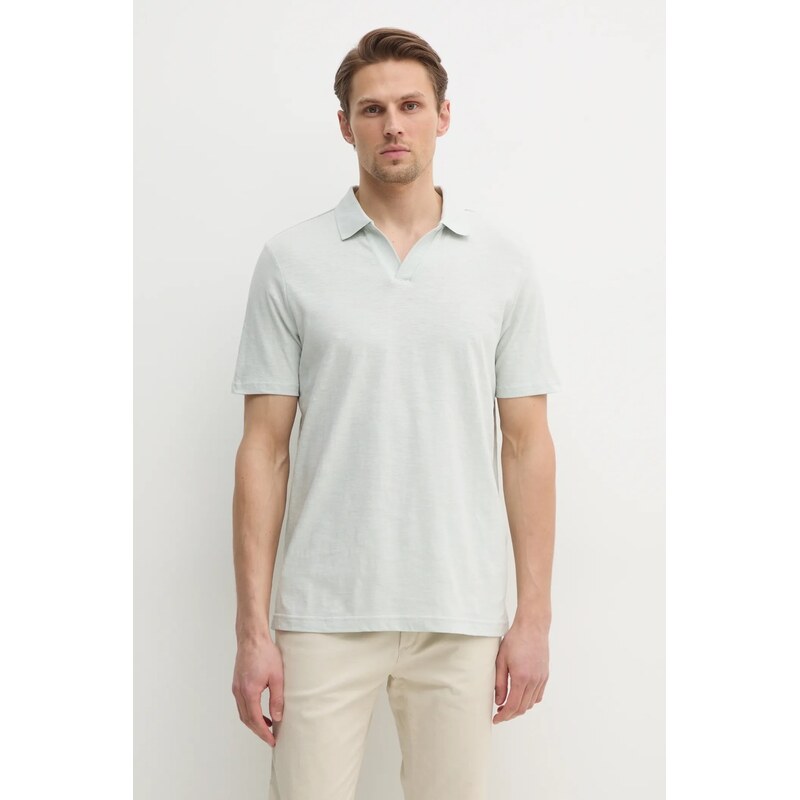Calvin Klein Polo tričko s lněnou směsí Calvin Klein