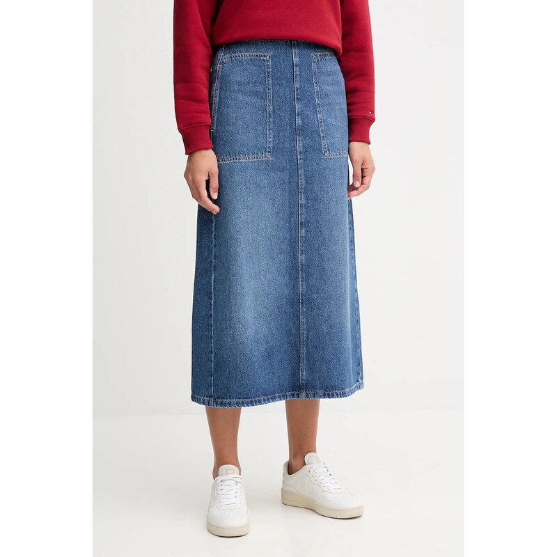 Bavlněná džínová sukně Tommy Hilfiger