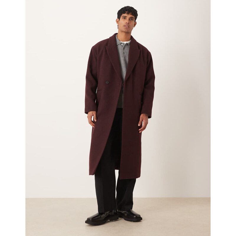 ASOS DESIGN oversized longline overcoat in wool blend in