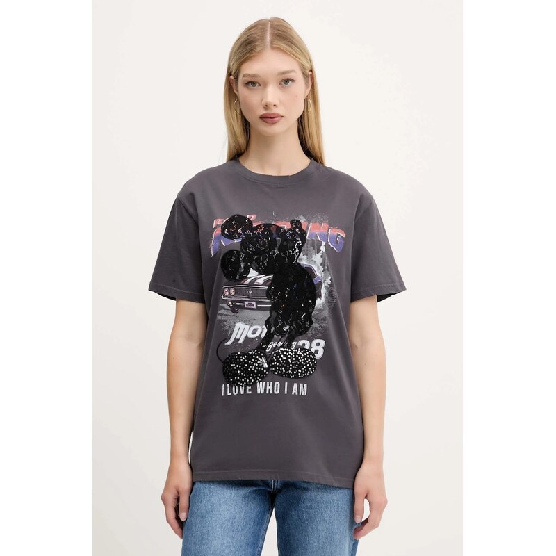 Bavlněné tričko Desigual MICKEY LACE 110539056