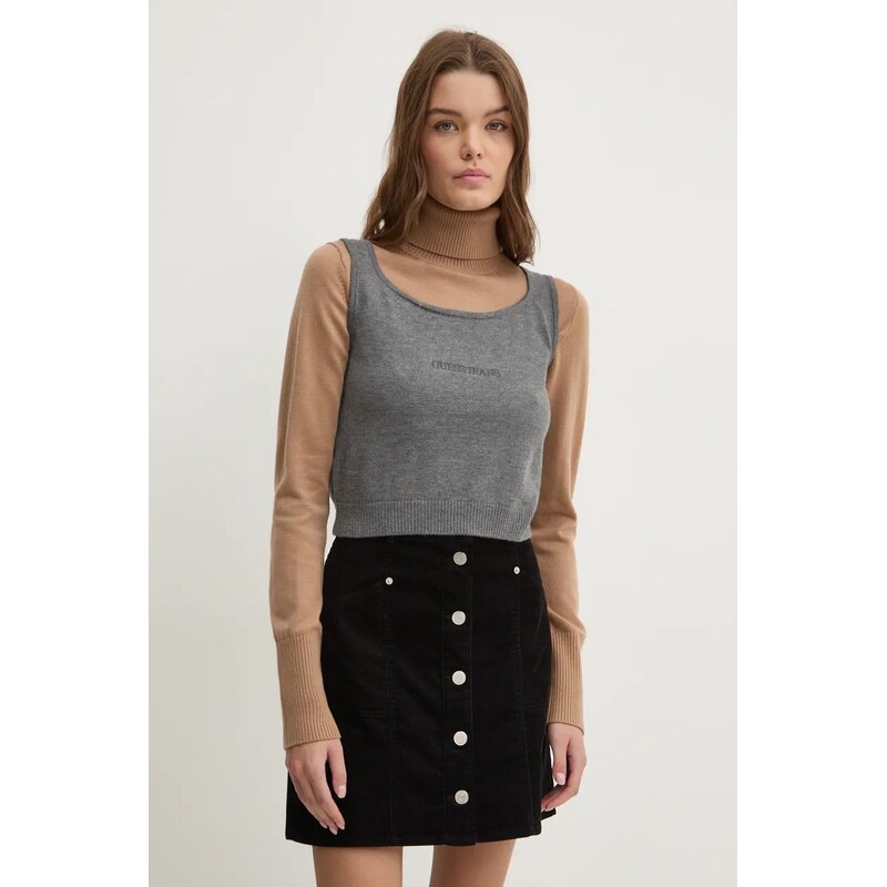 Top s příměsí hedvábí Guess Jeans 110536395