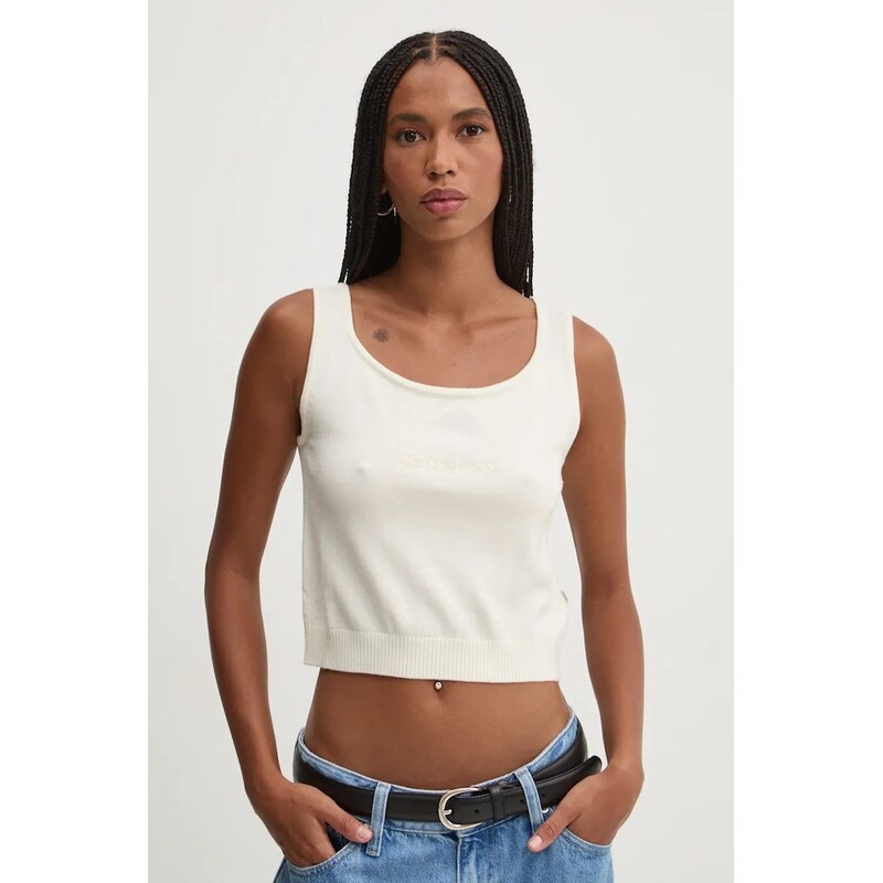 Top s příměsí hedvábí Guess Jeans 110536393