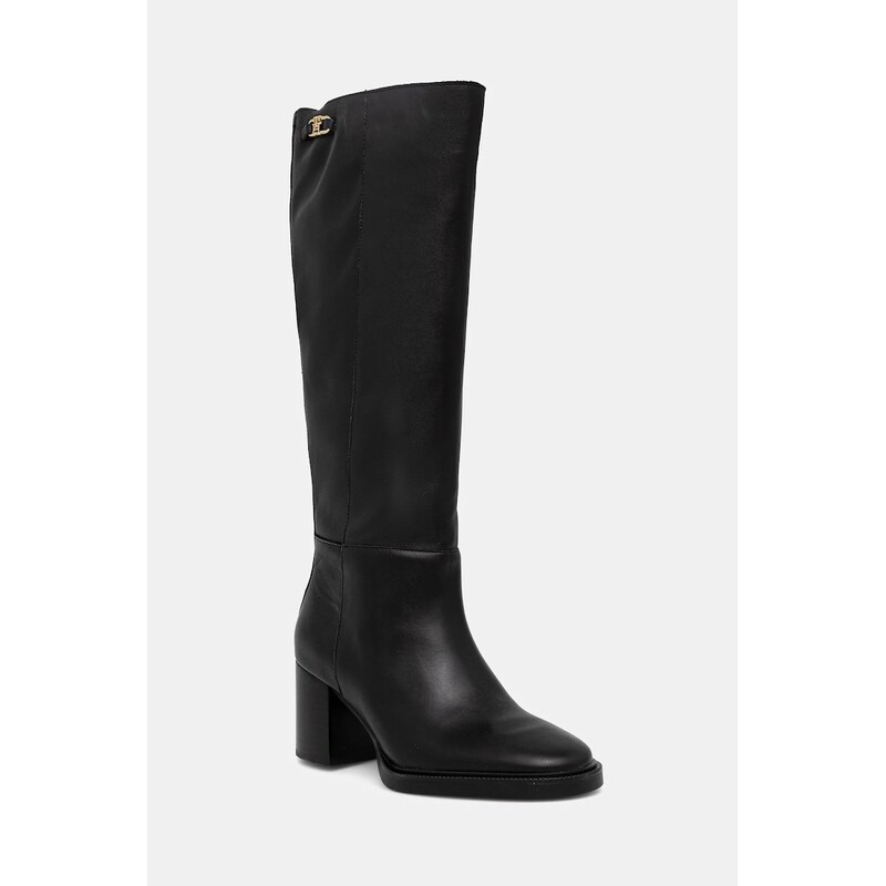 Tommy Hilfiger Kožené kozačky Tommy Hilfiger STACKED HEEL
