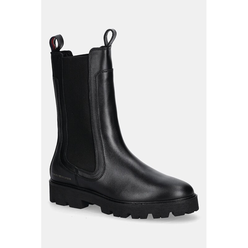 Tommy Hilfiger Kožené kotníkové boty Tommy Hilfiger TH LTHR MID