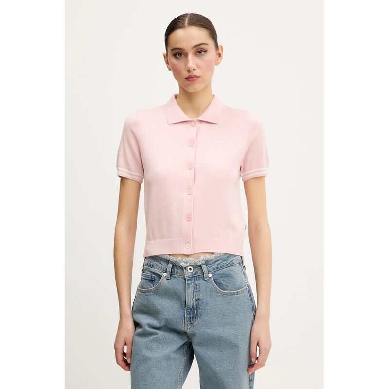 Guess Jeans Polo tričko z vlněné směsi Guess Jeans