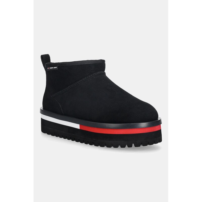 Semišové sněhule Tommy Jeans TJW FLATFORM SNOW BOOT SUEDE 108513353