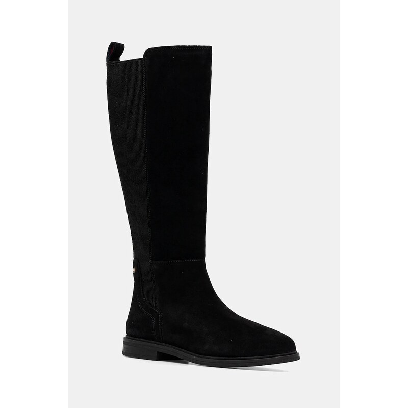 Tommy Hilfiger Semišové boty Tommy Hilfiger FLAG SUEDE LONG BOOT