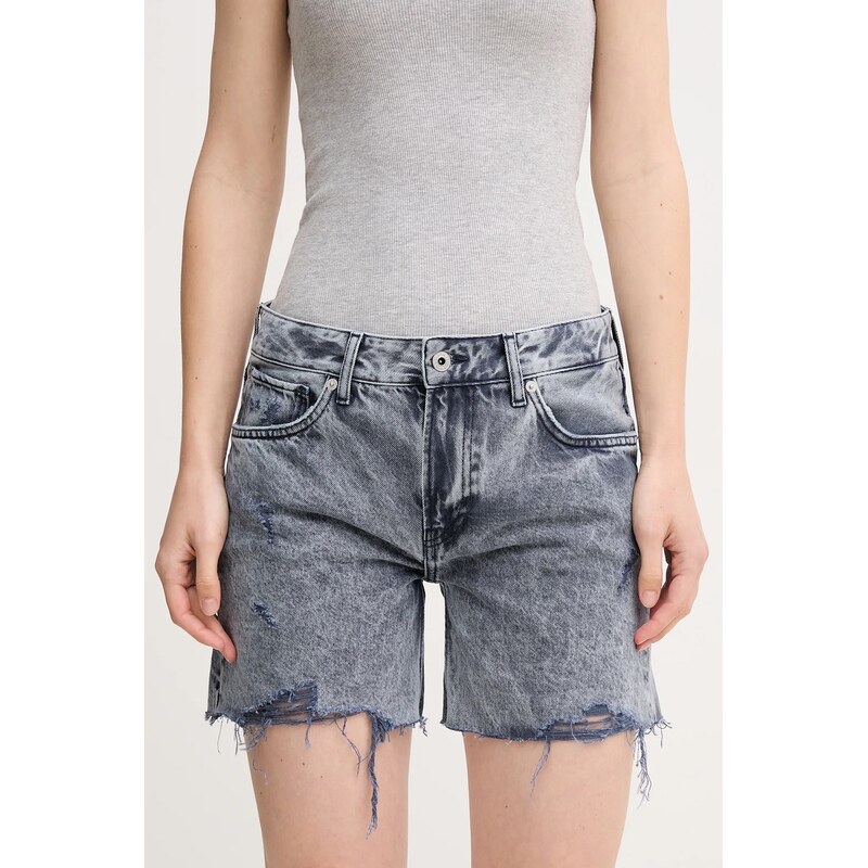 Bavlněné riflové kraťasy Pepe Jeans REGULAR SHORT MW DISTRESSED 105501436